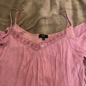 Pink cold shoulder dress